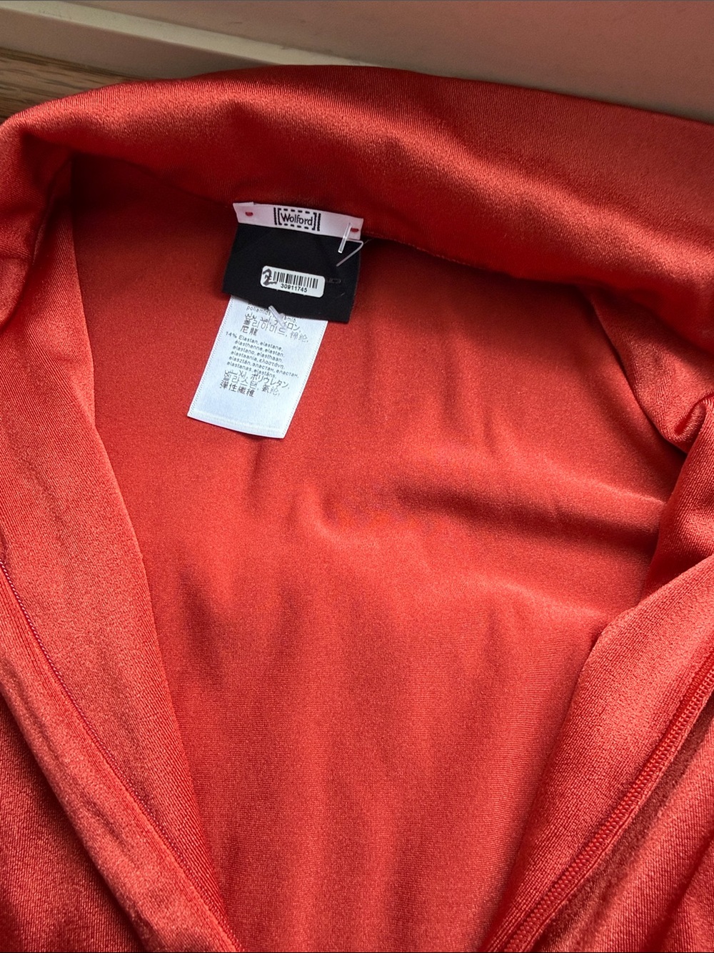 Wolford Satin-Effect Orange-Red bodysuit